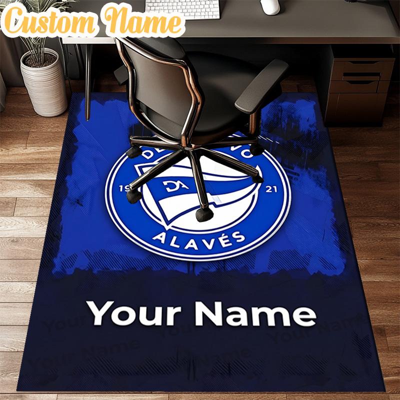 Custom Name Deportivo Alaves Crest Rug Office Rug Chair Mat Non Slip Carpet Rugs for Bedrooms Dining Room Living Room Home Decor gifts
