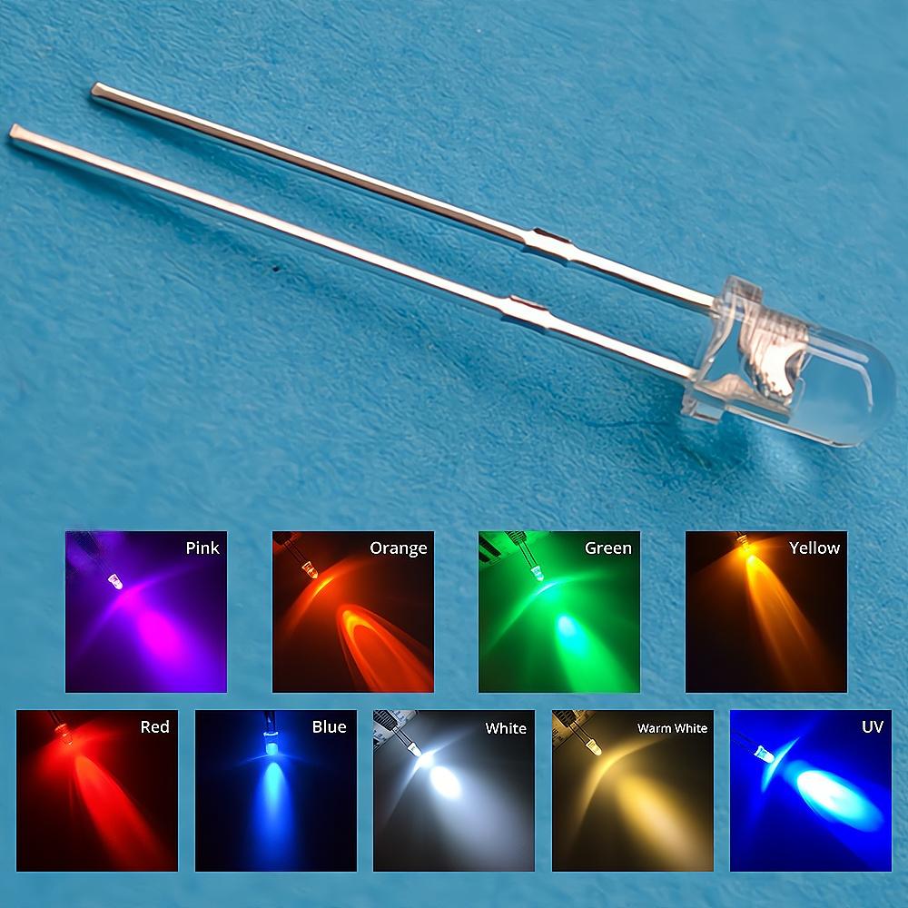 100Pcs White 3mm Round LED Assortment Kit Ultra Super Bright Light Emitting 6000-6500k Diode Bulb Lamp