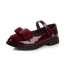 Girl Princess Leather Shoes PU Casual Baby Black Red Girls Fashion Brand Glossy Dance Shoes for Children Gift