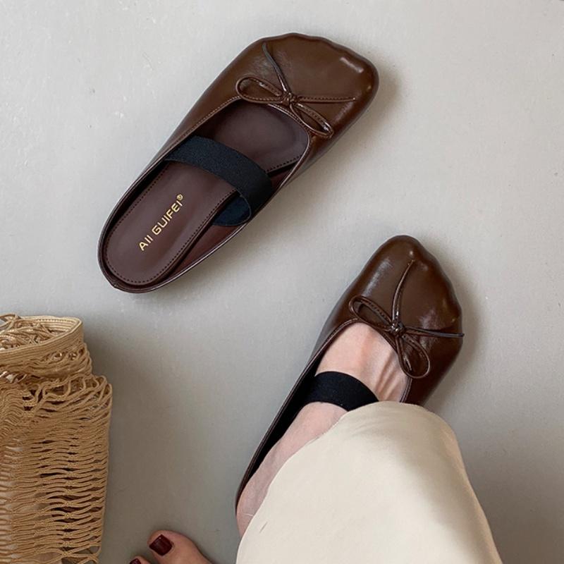 Fashion Bailamos 2025 Brand Women Slippers Slip On Grandma Shoes Woman Round Toe Retro Moccasins Outdoor Slides Ladies Soft Ballet Shoes