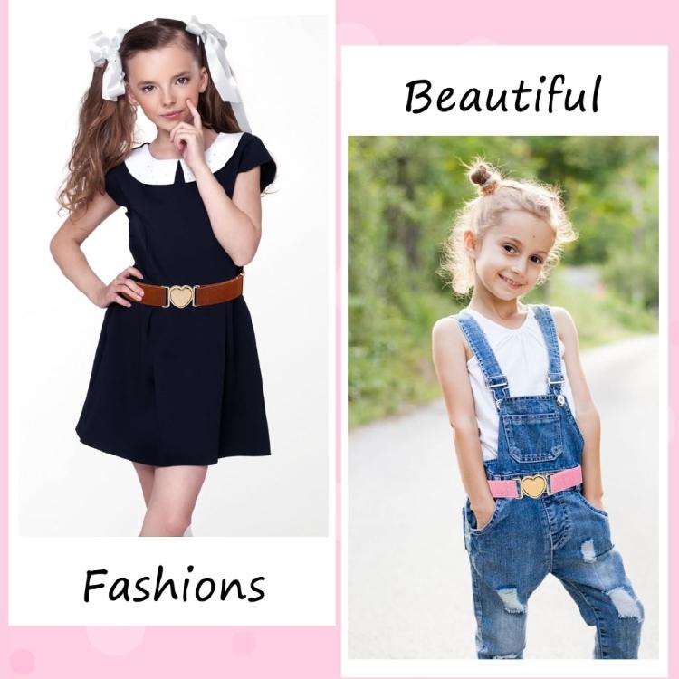 Universal Stretchy Decorative Belt Heart Shape Buckle Waistband Girl Accessories