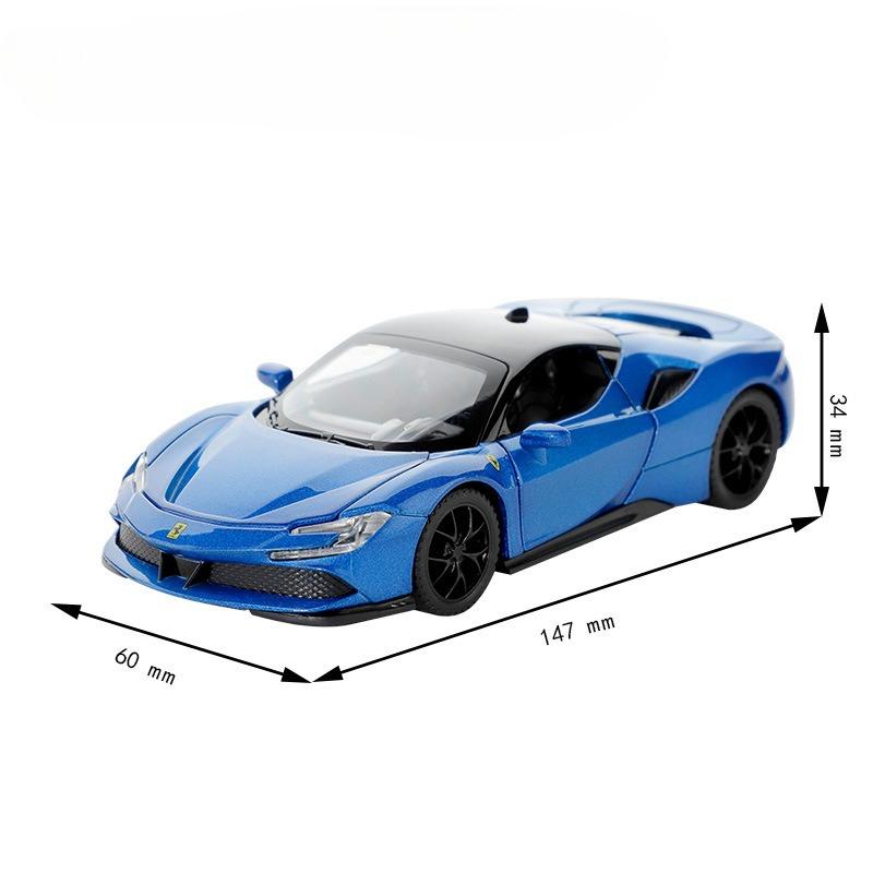 

1:32 Ferrari SF90 sports car Diecast Metal Alloy Model Car Sound Light Pull Back Collection Toy Gifts синій