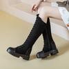 Korean version of long boots women's elastic boots 2025 autumn and winter boots with a thick sole increase of 9 cm fashion versatile trend