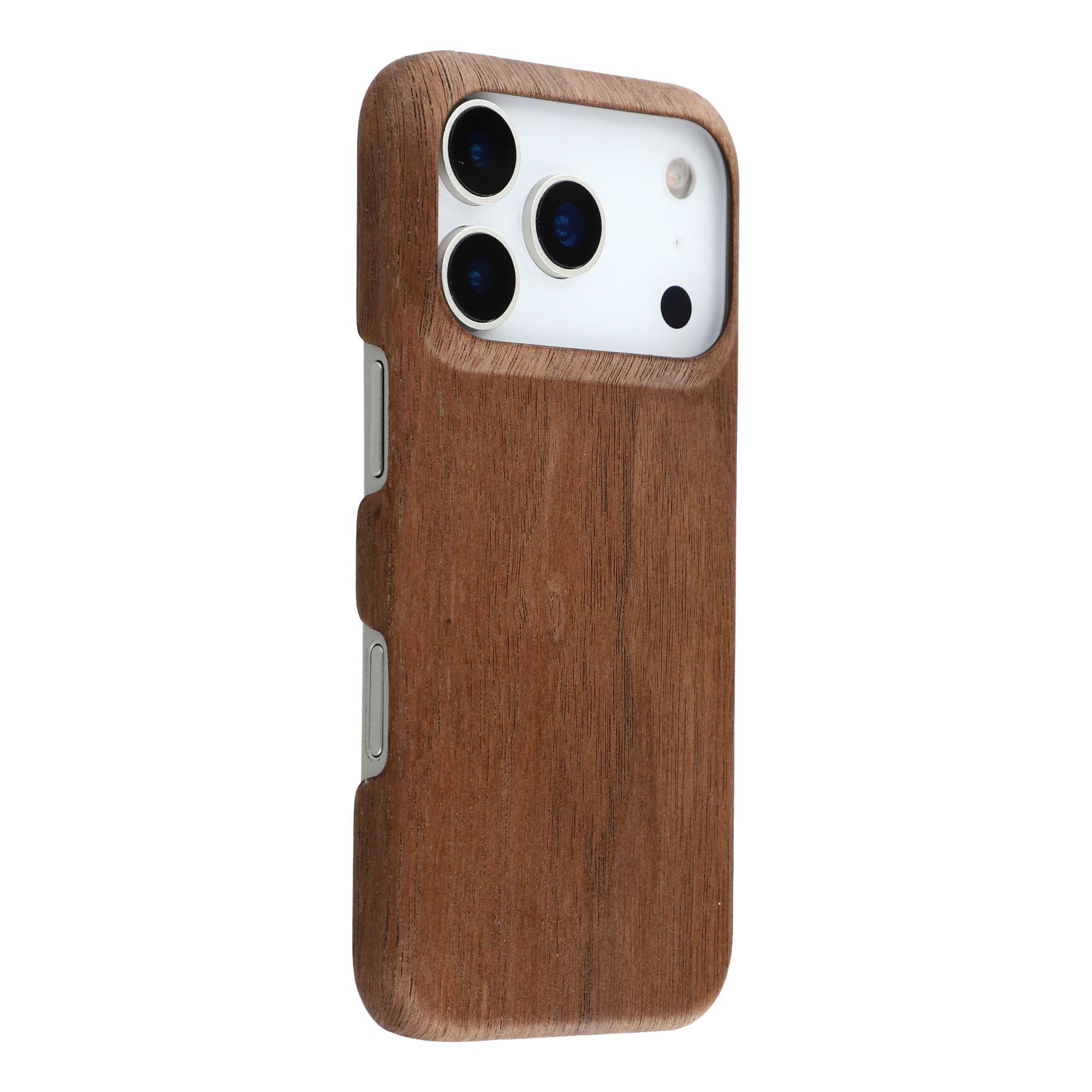 

For iPhone 17 Pro Case Hard Wooden Protective Phone Cover