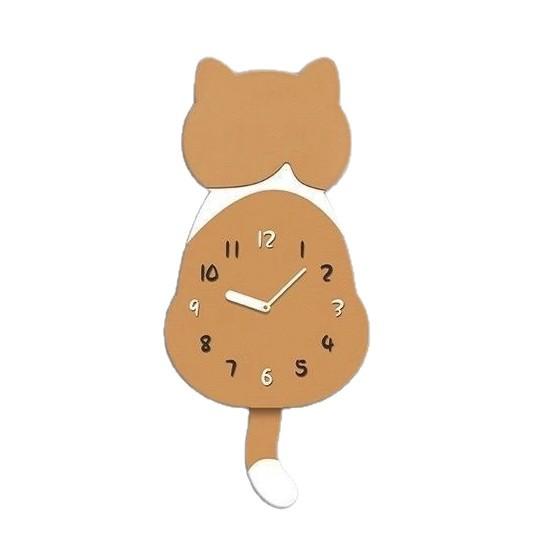 Cute Cat Clock Decorative Painting Modern Minimalist Guest Restaurant Clock Hanging Painting Creative Swing Silent Home Wall Clock
