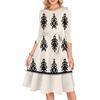 Women's Cocktail Dresses 3/4 Sleeve Vintage Wedding Guest Dress