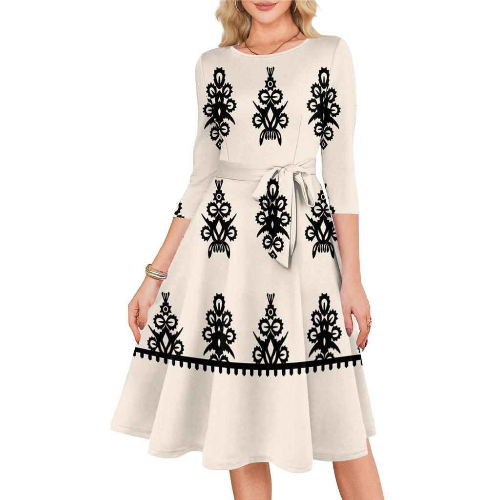 Women's Cocktail Dresses 3/4 Sleeve Vintage Wedding Guest Dress