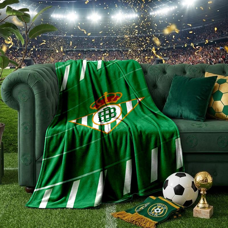 Football Betis Crest Design Blanket Lightweight Ideal Bedding Blanket Perfect for Travel, Camping, Living Rooms, Offices, Sofas, Fan Christmas gift