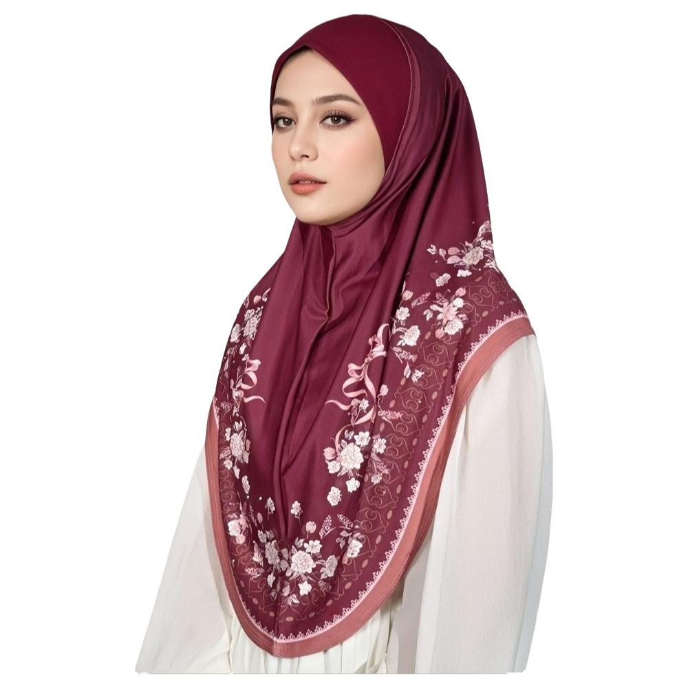 

Adjustable Printed Arab Lady Headscarf Multiple Colors Hijab Head Wrap Women красный