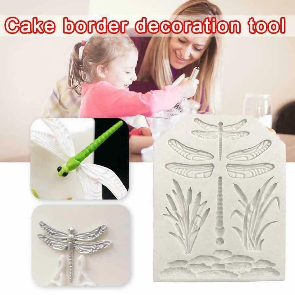 3d Dragonfly Silicone Molds Fondant Craft Flowers Molds Cake Candy Chocolate Decorating Tools Grass Fondant Baking Tools