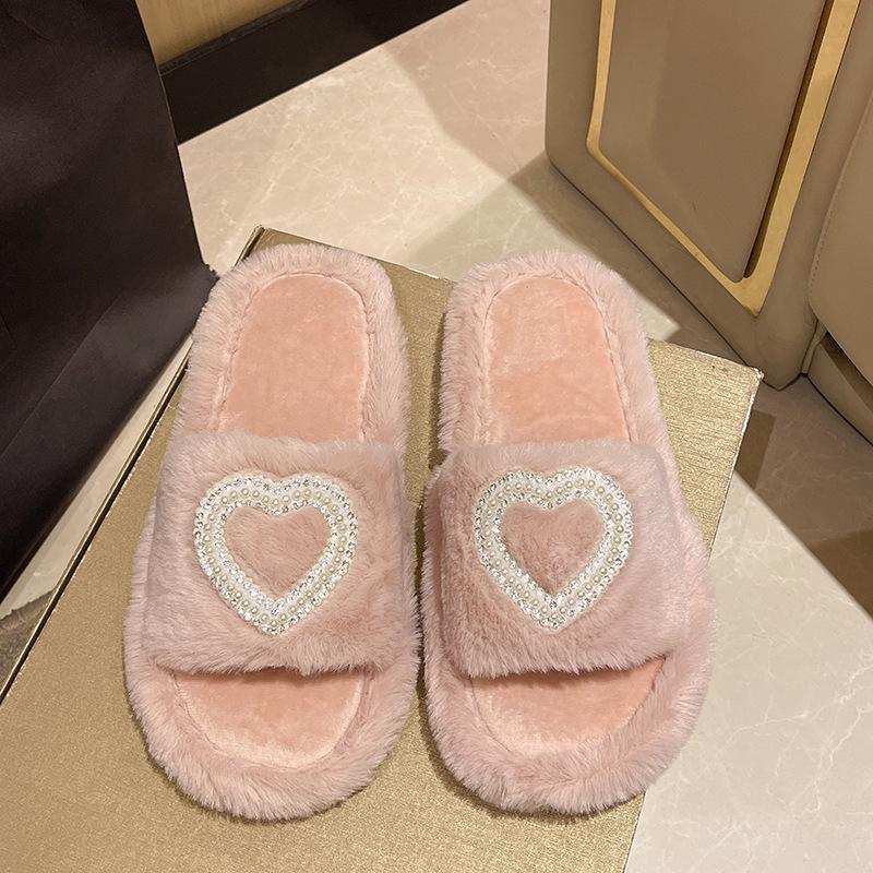 Fashion Winter 2025 New Women's Slippers Anti Slip Casual Indoor Flat Shoes Women's Warm Shoes Solid Color Fashion Women's Slippers