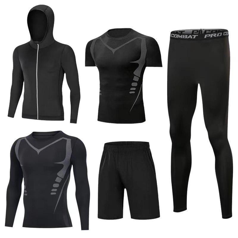 Men's Sci-Fi High Elasticity Quick-Dry Sports Set - Breathable, Tight Fit for Running & Basketball