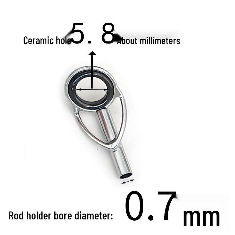 Large Ceramic Tip Guide Ring for Fishing Rods - 304 Stainless Steel Enhanced Eye for Rod Modification