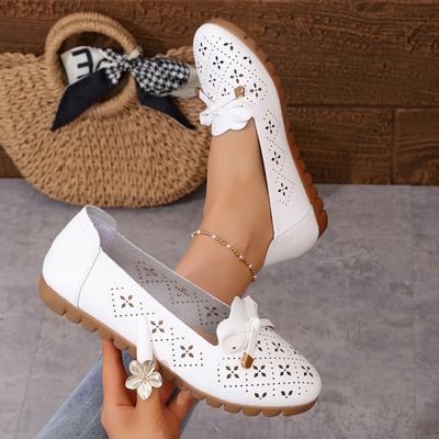Fashion Women Loafers Comfortable Sneakers Femme Spring Autumn Casual Shoes Women Fashion Bowknot Hollow Shoes Ladies Zapatos De Mujer