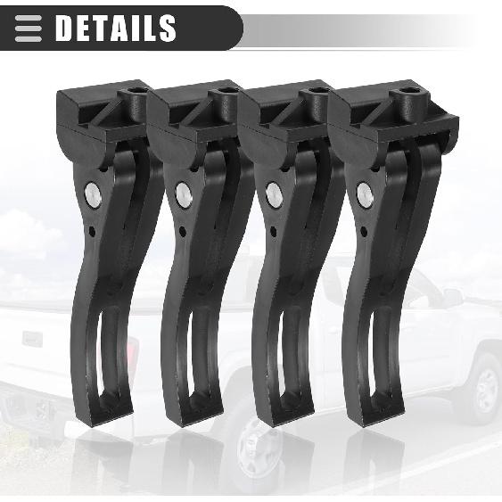 Motoforti Rear Clamp/Truck Bed Tonneau Cover Clamp/Universal Replacement Parts for Hard Folding or Soft Folding Tonneau Cover/Plastic/Black/4 Pcs