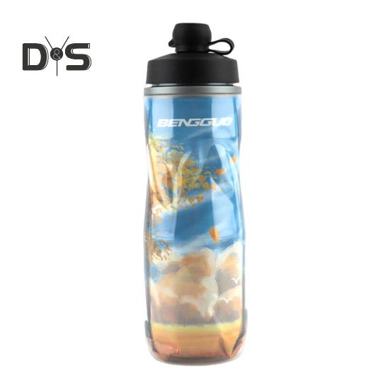 610ML Bicycle Water Bottle with Dustproof Lid Large Capacity Insulated Portable Lightweight Outdoor Travel Sports Cycling Squeeze Drinking Bottle
