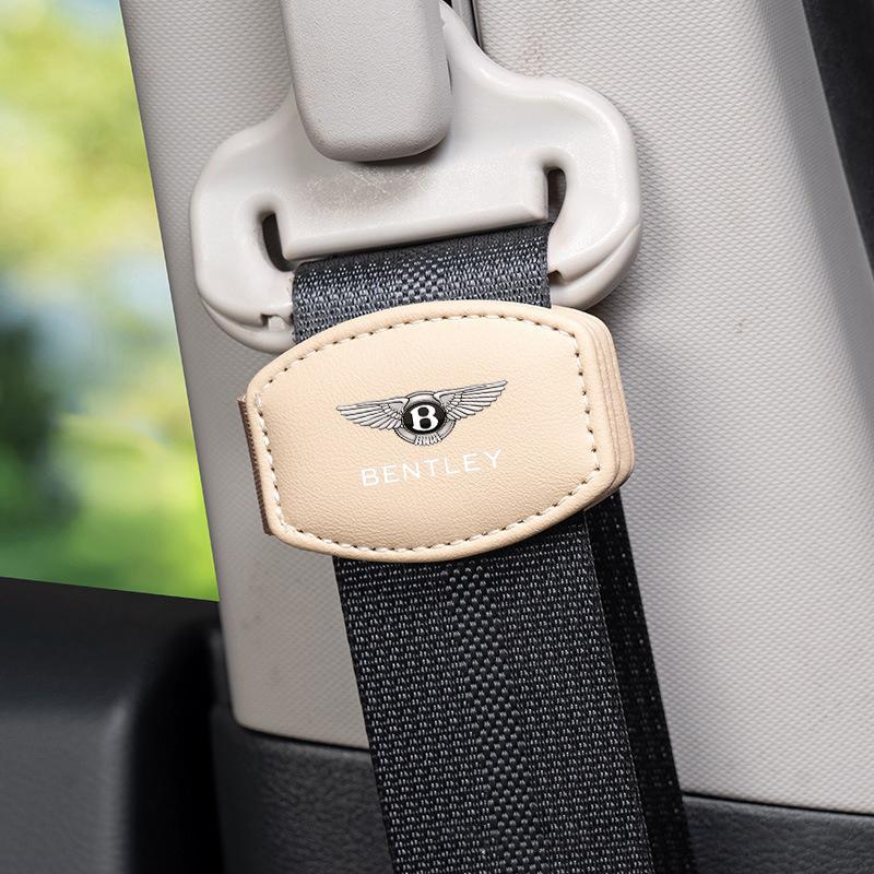 

Leather Car Seat Belt Fixed Limiter Card Clip Adjustable For Bentley Flying Spur Continental GT Bentayga Mulsanne Auto Accessory