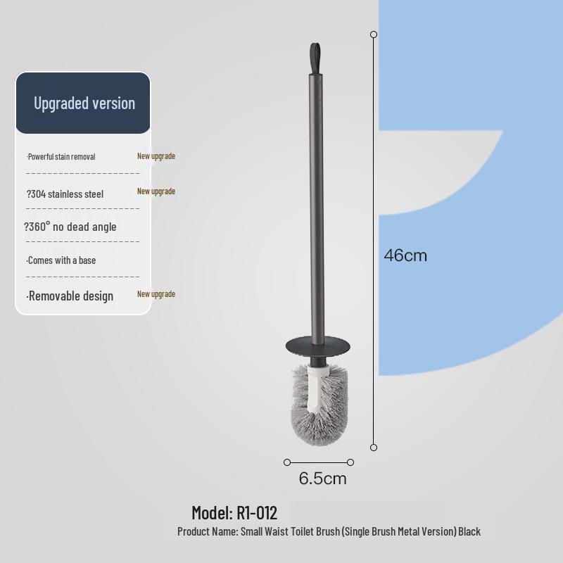 High-Quality Wall-Mounted Black Brushed Square Toilet Brush Set