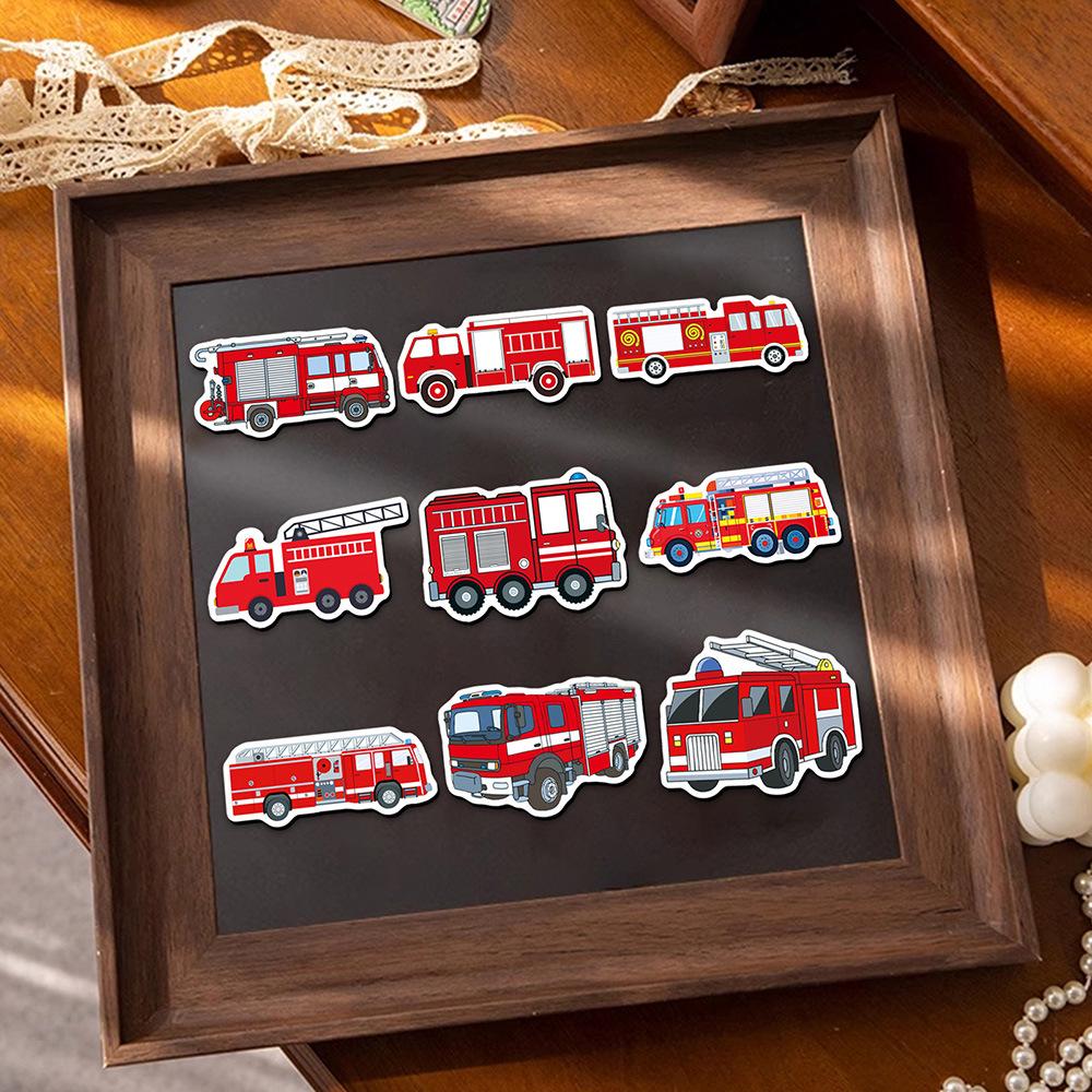 Reusable Fire Truck Cartoon Magnet: Creative Toy Car Decoration