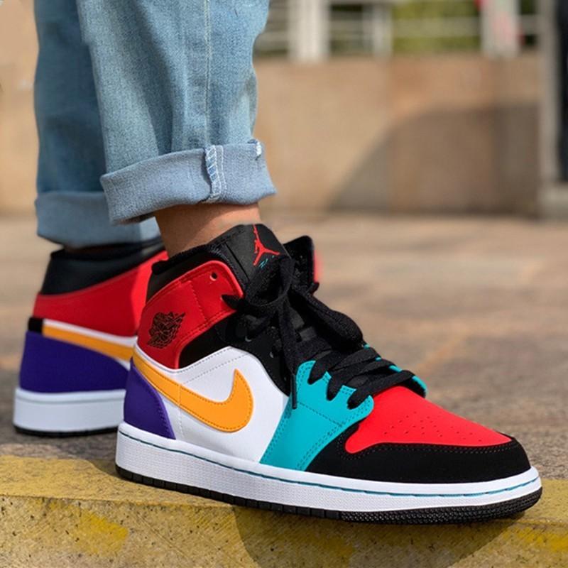 Jordan 1 Mid Bred Multicolor GS 554725-125