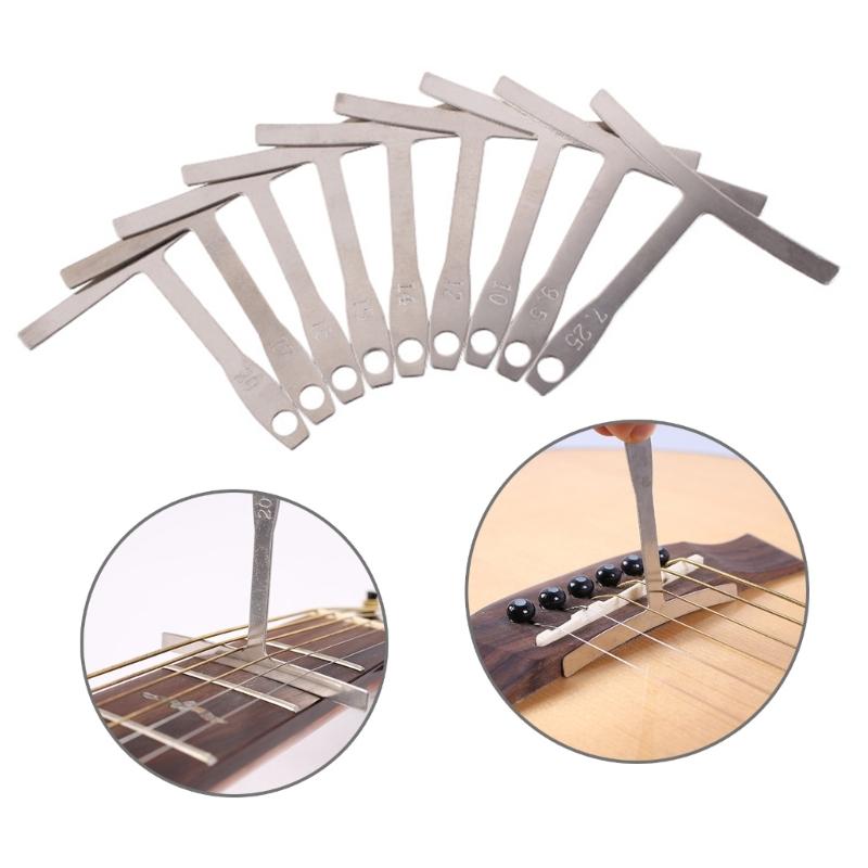 9 Pcs Understring Radius Gauge Stainless Steel Guitar Gauge for Guitar Bass