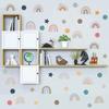 4 Sheets Cute Wall Decals DIY Rainbow Dots Stars Theme Boys Kids Room Wall Stickers Removable Vinyl