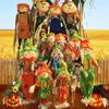 Cute Halloween Scarecrow Ornament Small Standing Scarecrow Welcome Sign Cartoon Garden Scarecrows Ornament Home Ornament
