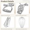 Nonrust Steel Hand Cranks Eggs Whisks Set Includes 4 Baking Tool Manual Eggs Whisks Set For Cream Batter Preparation