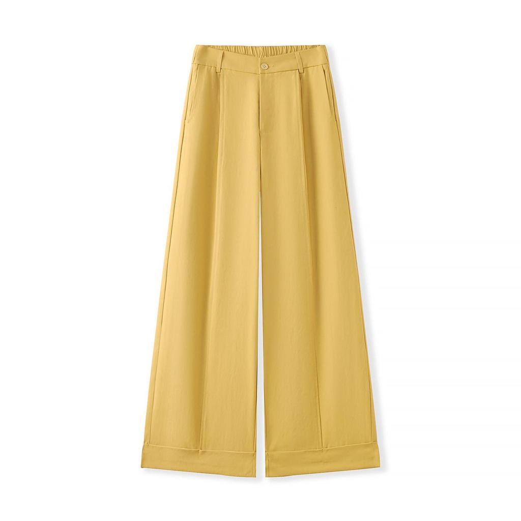 Women's High-Waisted Dark Purple Wide-Leg Pants - Spring/Autumn 2026 Lazy Drapey Casual Suit Style