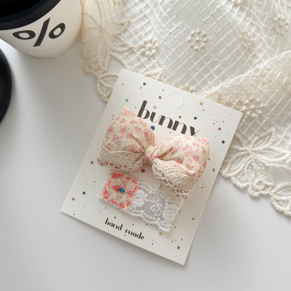 Floral Lace Bow Hairpin Pearl Love BB Clip Sweet Cute Children's Bangs Side Clip Headwear Girls Kids Hair Accessories