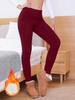 Women's Plus Size Lambswool Leggings - High Waist, Velvet-Lined, Abdomen Control, Warm for Autumn/Winter.