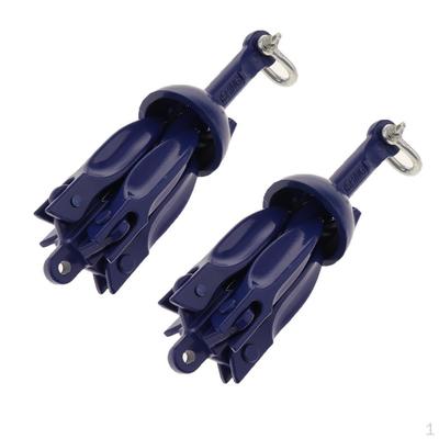 2X 1.5LB Grapnel Folding Anchor, CNC Aluminum Anchor System for