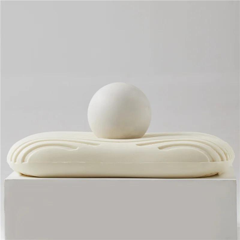 Natural Latex Pillow with Cotton Cover Soft No Pressure Support Neck Pain Relief Bed Pillow for Side Back and Stomach Sleeper