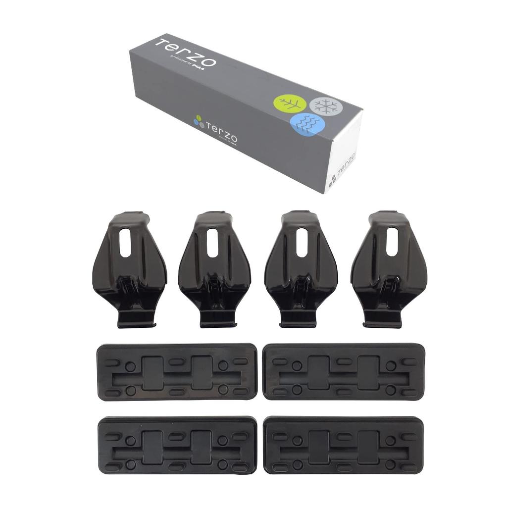 Terzo Roof Carrier with Mounting Set of Black with Mitsubishi Delica D5 and Other EH446 (by PIAA) Carrier/Base Vehicle-Specific Holders, 4,