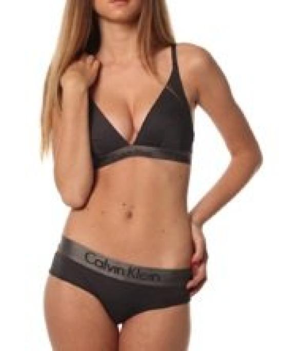 

Calvin Klein Metallic Grey V top and bottom size S and panties Bra, set, (bra set)