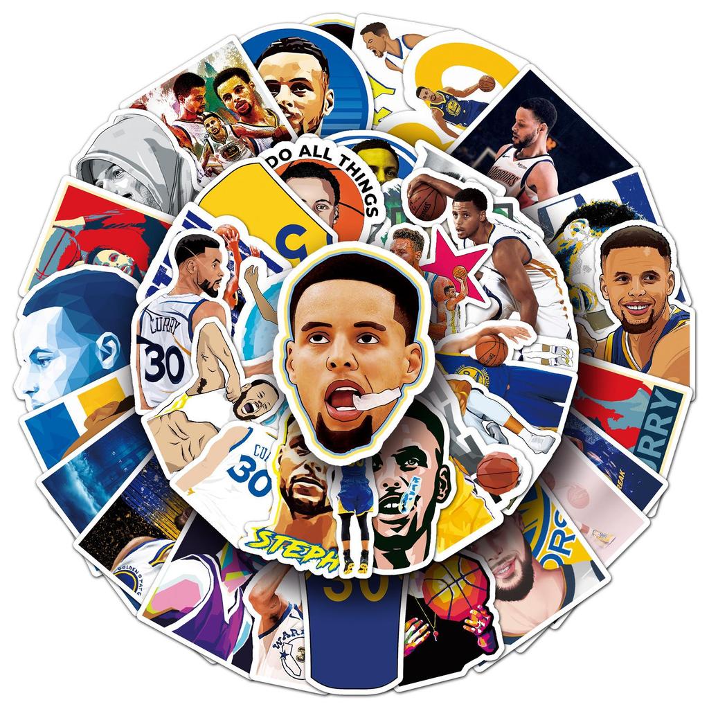 50 Curry Basketballstar-Aufkleber: Wasserdicht, Rückstandsfrei für Laptops, Gepäck, Tagebücher