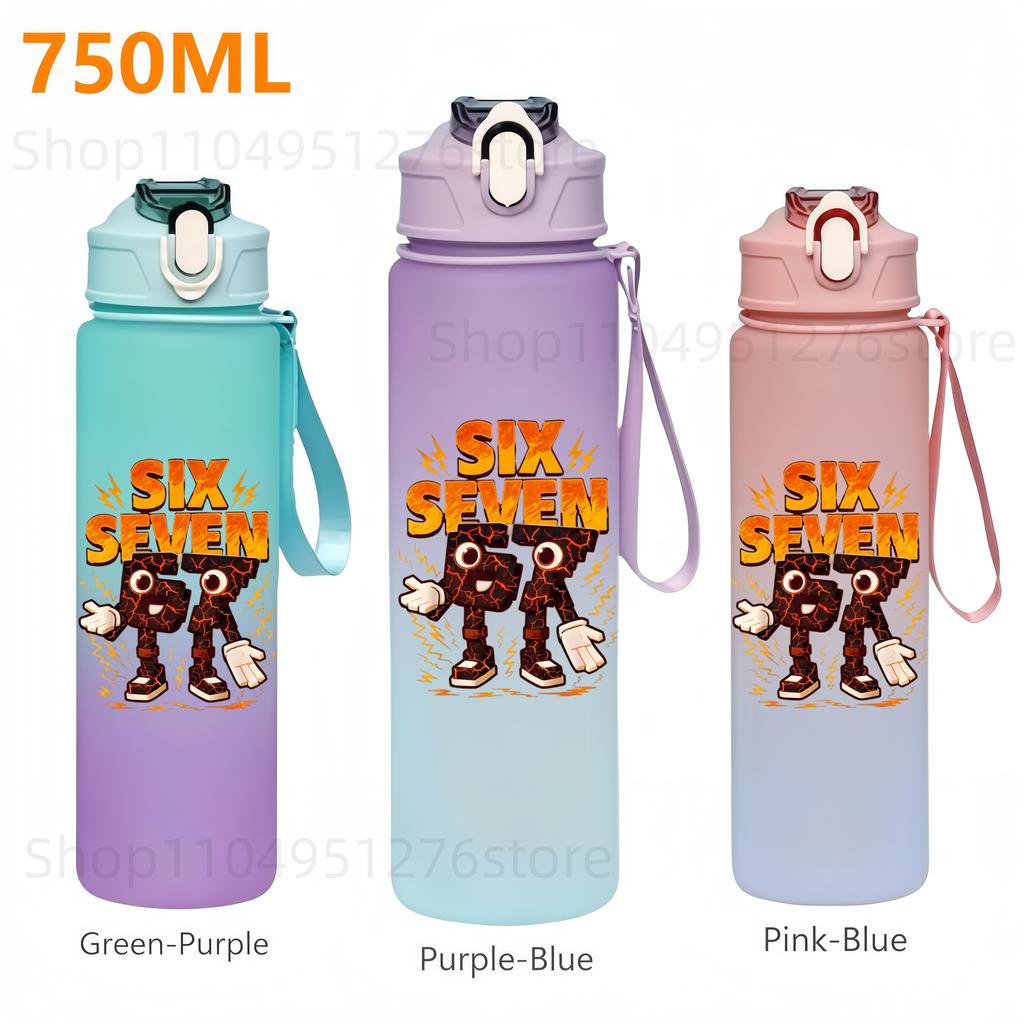 Steal Brainrot Sports Water Bottle Six Seven Leak Proof Portable Cup Outdoor Travel Gym Fitness Drinking 750ML A 67 Kid Friendly Entertaining Fun Play