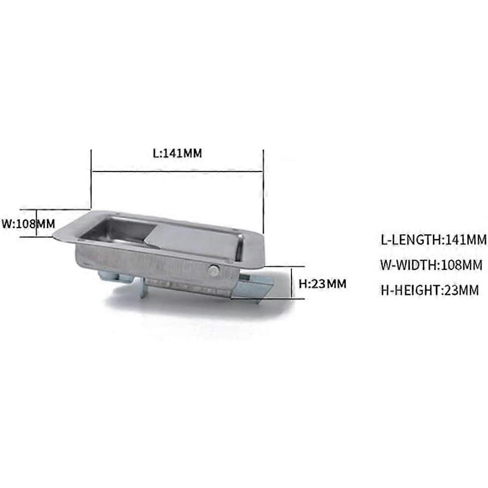 Stainless Steel Trailer RV Travel Lock Anti-theft Paddle Door Tool Box Lock for Caravan Truck Camp Motorhome Patrol Car1setsilver