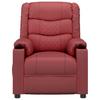 Recliner Chair Burgundy Synthetic Leather