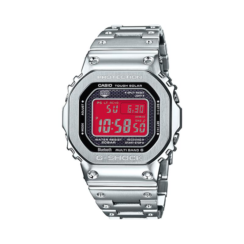 CASIO Custom Collection GMW B5000D 1A Solar Movement Metal Strap Watch Unisex Black Dial GMW-B5000D-1A(Watch4--)