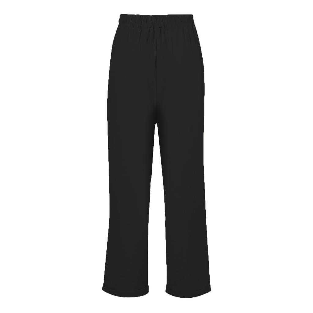 Women's Fashionable Stretch Waist Straight-cut Casual Buttoned Pants
