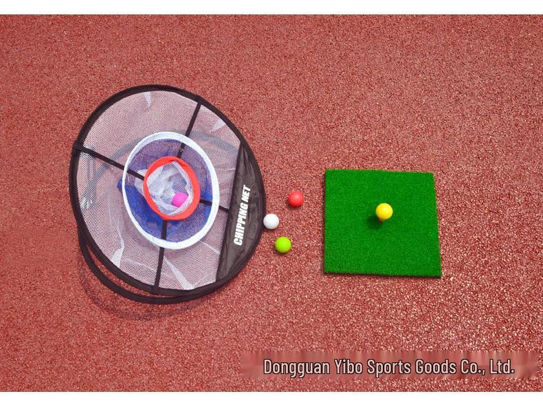 Three-Layer Golf Swing Training Net with Practice Target and Compact Hitting Mat