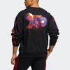 Adidas Mic Gfx Crew Print Basketball Sweatshirt Men Tops Black GU9538