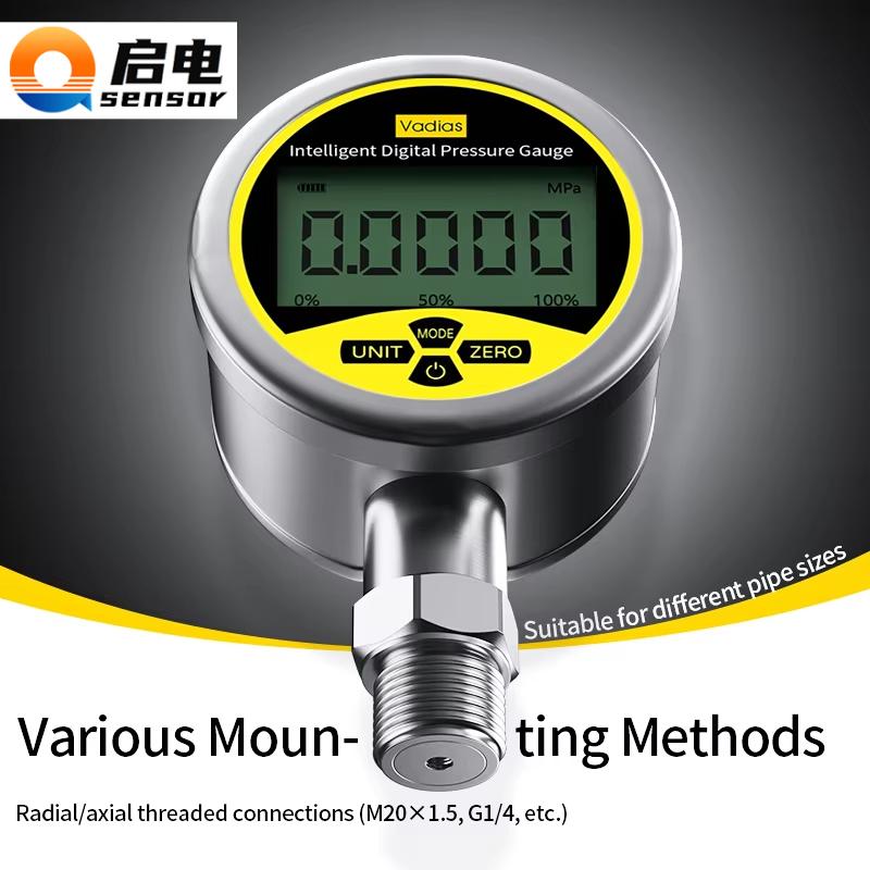 Digital Pressure Gauge 0.1bar/1bar/10bar Pressure Meter -100kpa -0.1-0.06Mpa Pressure Manometer 30bar Digital Pressure Gauge