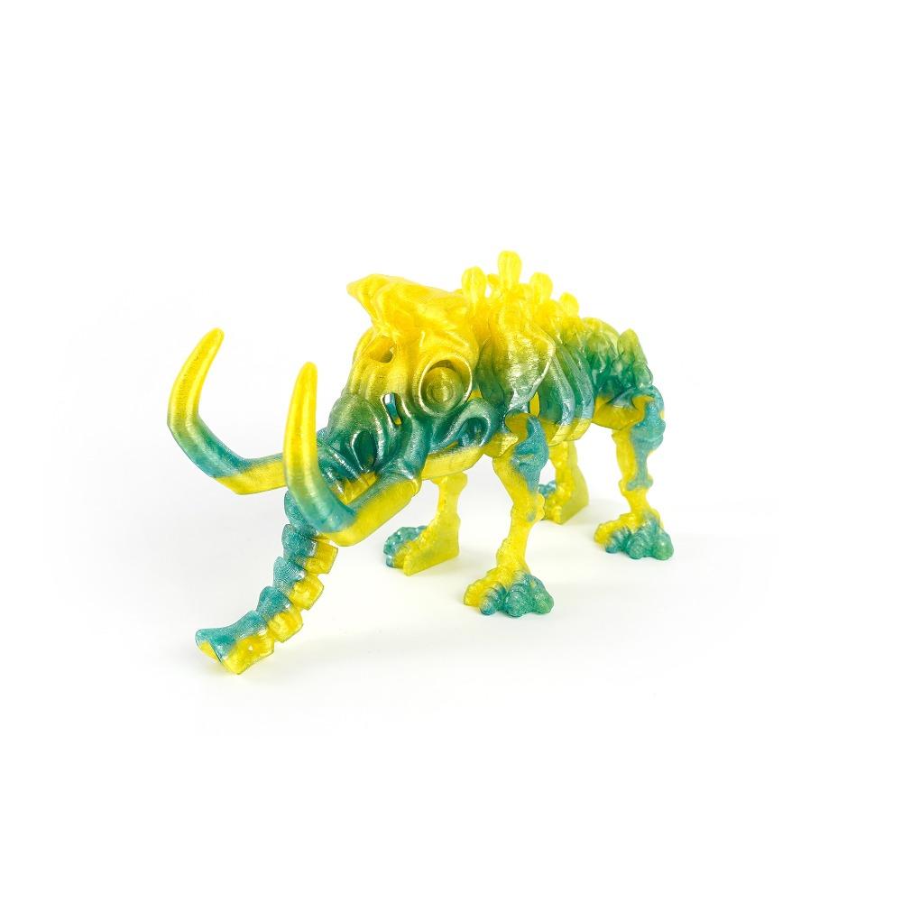 10 Colors 3D Printed Mammoth Model PLA Plastic Animal Simulation Model Children's Toy
