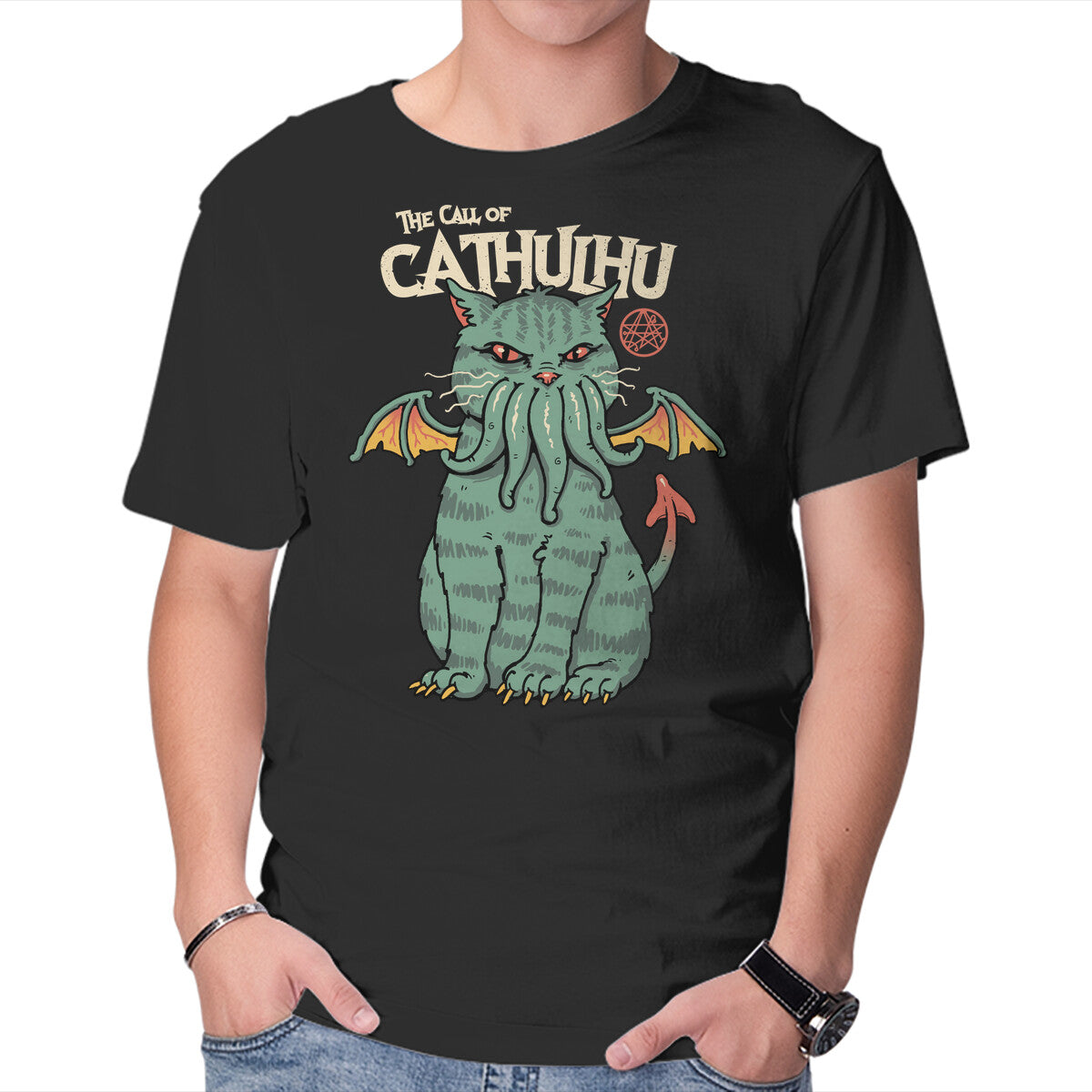 Unisex Crew Neck T-Shirt The Call of Cathulhu Graphic Short Sleeve Casual Tee XL