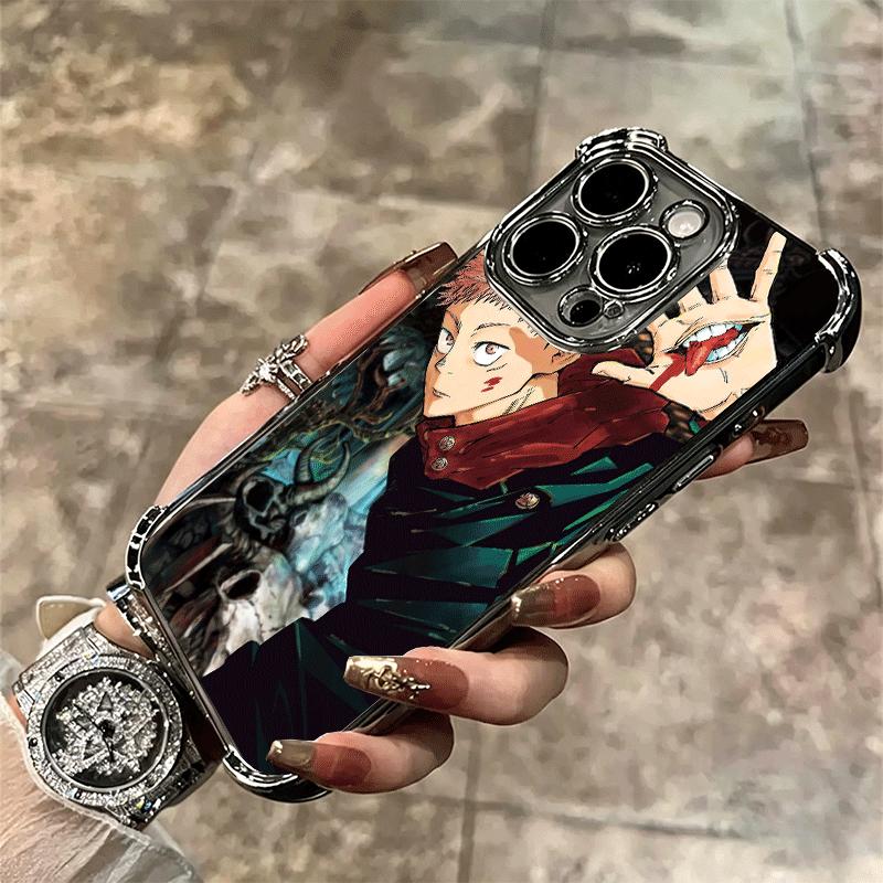 Anime Itadori Yuji JUJUSU Soft Phone Case For iPhone 15 16 17 Air 14 Pro Max 16E Plus 13 12 Mini Plating Anti-Fall Fundas