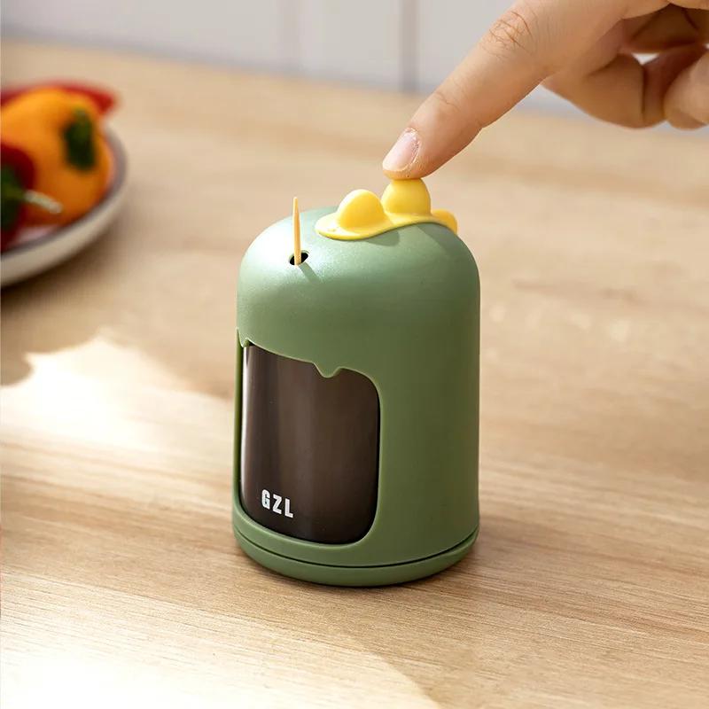 Creative Dinosaur Toothpick Box Toothpicks Holder Dispenser Tooth Pick Holder Pop-Up Automatic Dispenser Toothpick Storage Box