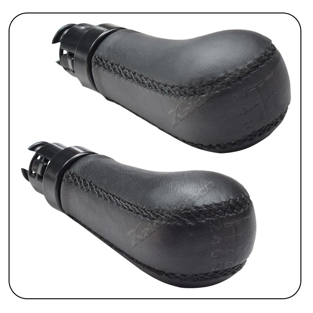 Schwarzer Leder Schaltknauf für Volvo S60 S80 V70 XC70 Nähen Leder 5/6 Manuelle Schalthebelstift Auto Styling Zubehör