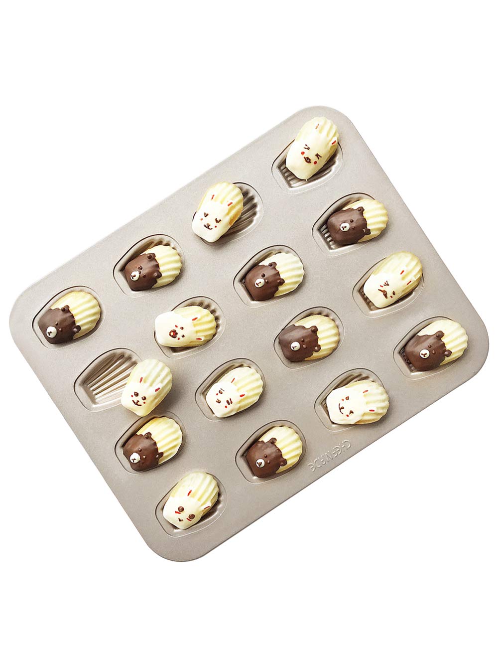 

CHEFMADE Madeleine and Cupcake Mold, 16 Cavities, Non-Stick Cake Mold